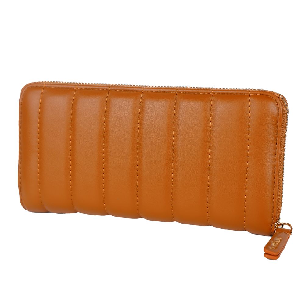 Ungaro Chic Quilted Faux Leather Wallet in Brown - KALAJ