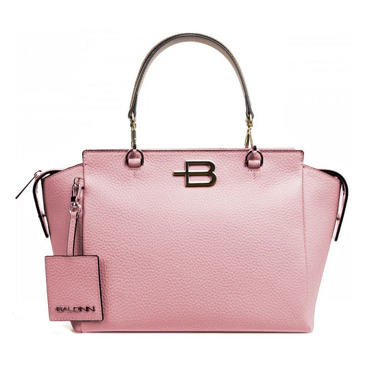 Baldinini Trend Chic Pink Textured Calfskin Handbag - KALAJ