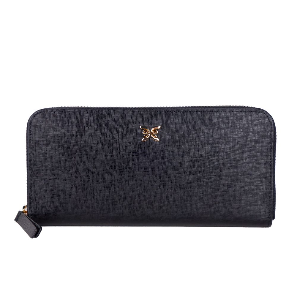 Ungaro Elegant Leather Zippered Wallet in Classic Black - KALAJ