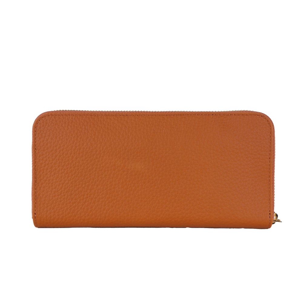 Baldinini Trend Elegant Orange Leather Wallet with Zipper - KALAJ