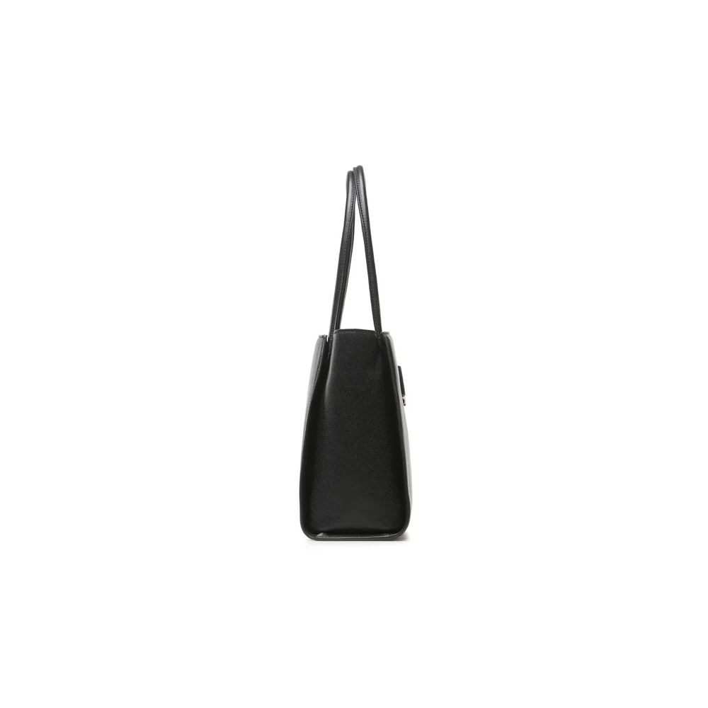 Plein Sport Chic Ebony Tote with Silver Logo Accent - KALAJ