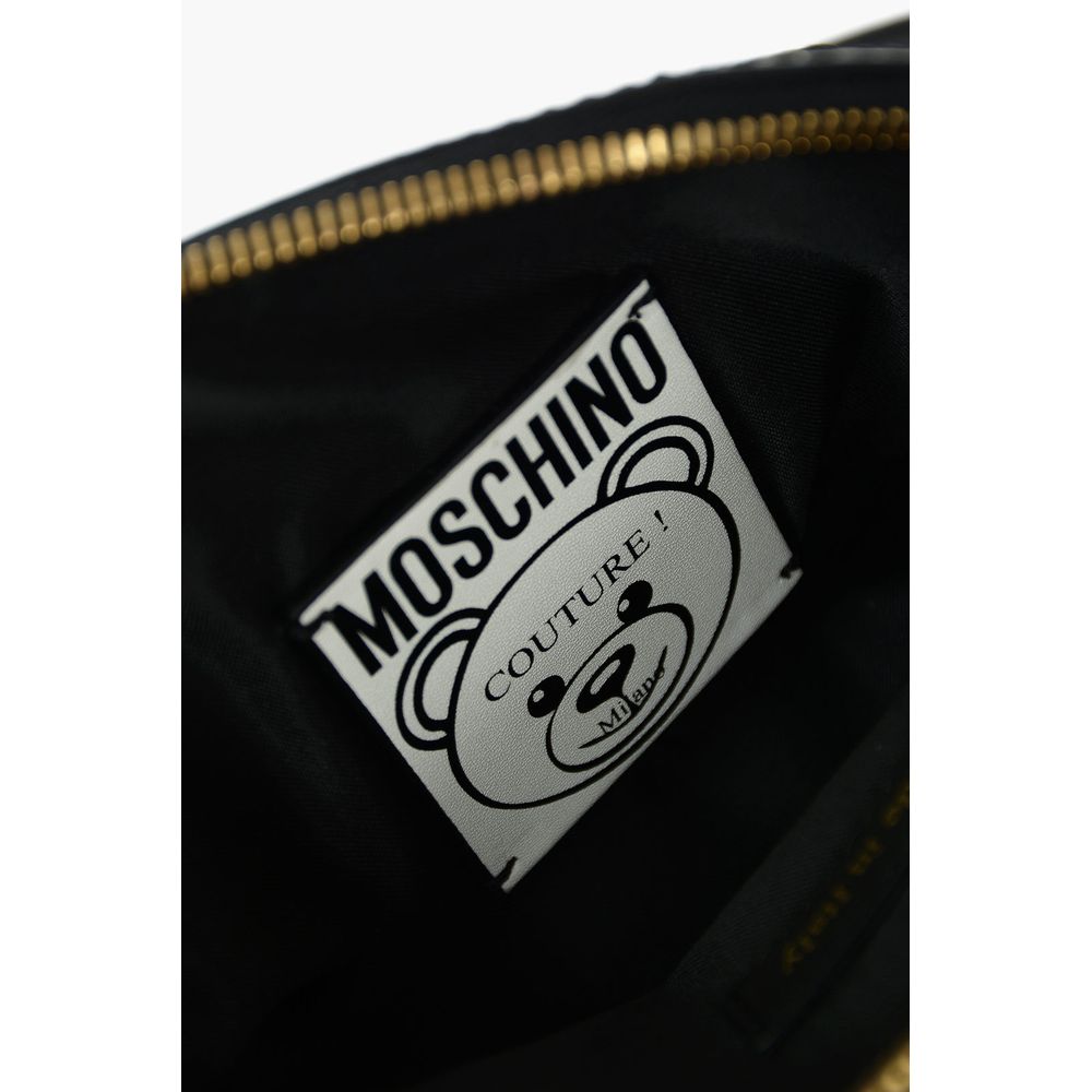 Moschino Couture Chic Teddy Bear Print Clutch with Calfskin Strap - KALAJ