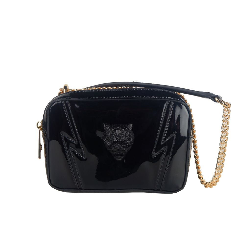 Plein Sport Elegant Black Chain Strap Shoulder Bag - KALAJ