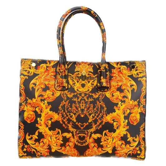 Plein Sport Elegant Black Shopper with Golden Accents - KALAJ