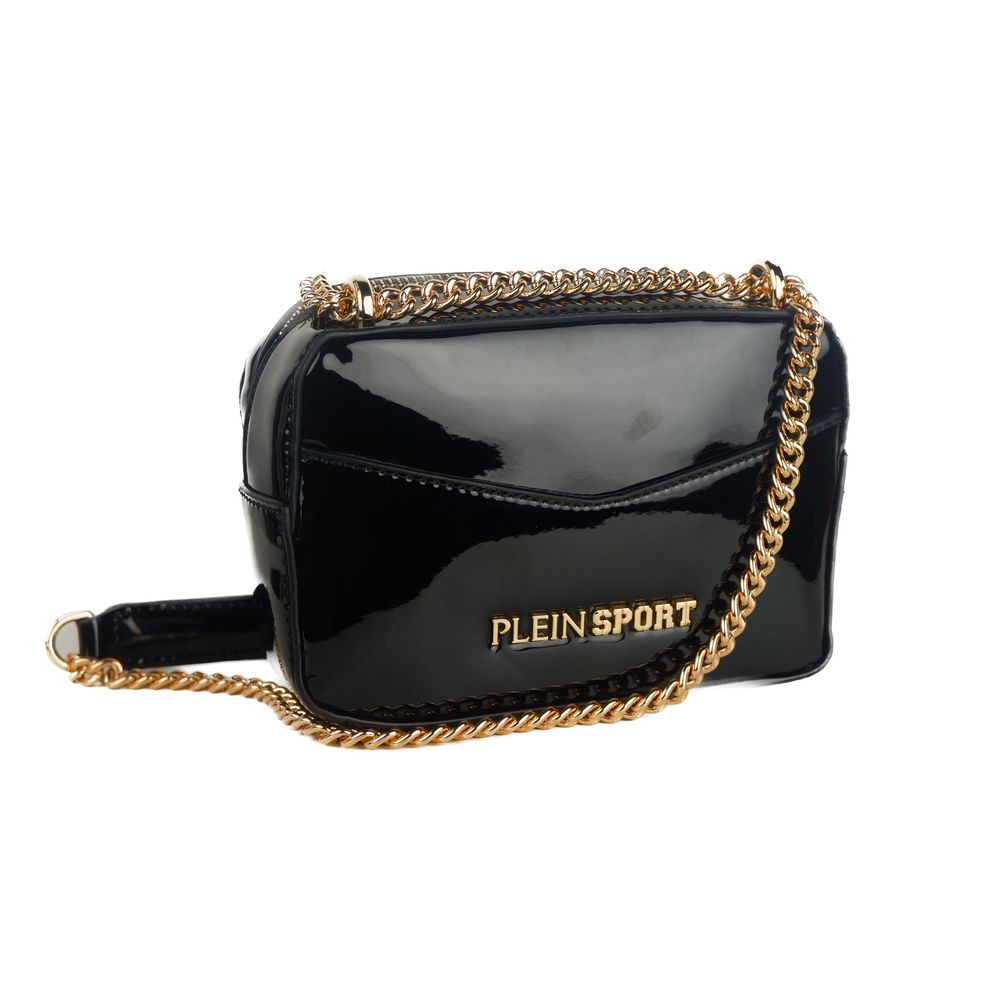 Plein Sport Elegant Black Chain Strap Shoulder Bag - KALAJ