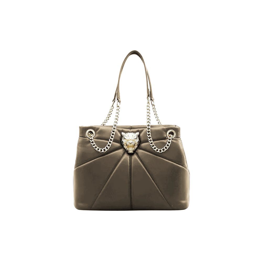 Plein Sport Elegant Faux Leather Gold-Chain Tote - KALAJ