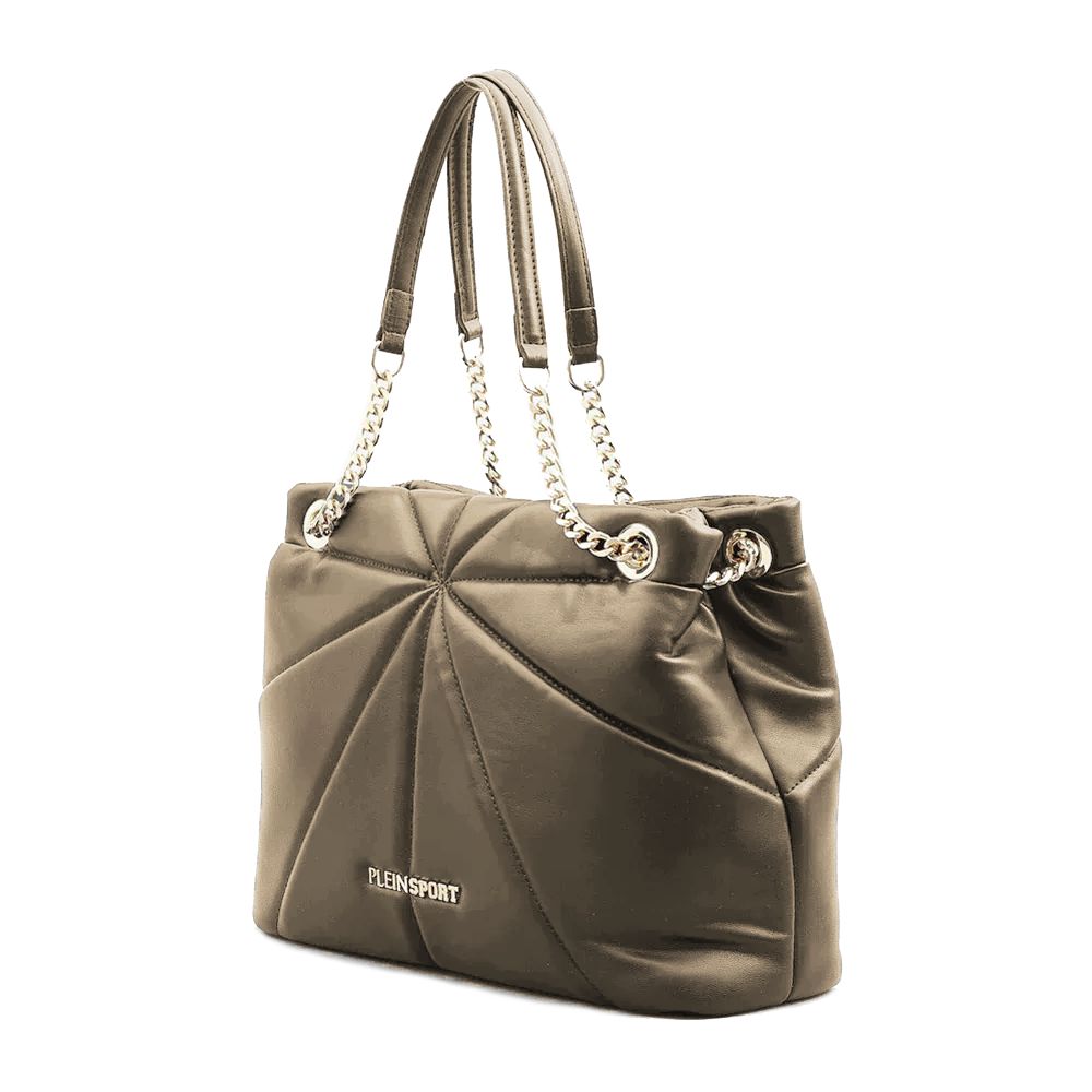 Plein Sport Elegant Faux Leather Gold-Chain Tote - KALAJ