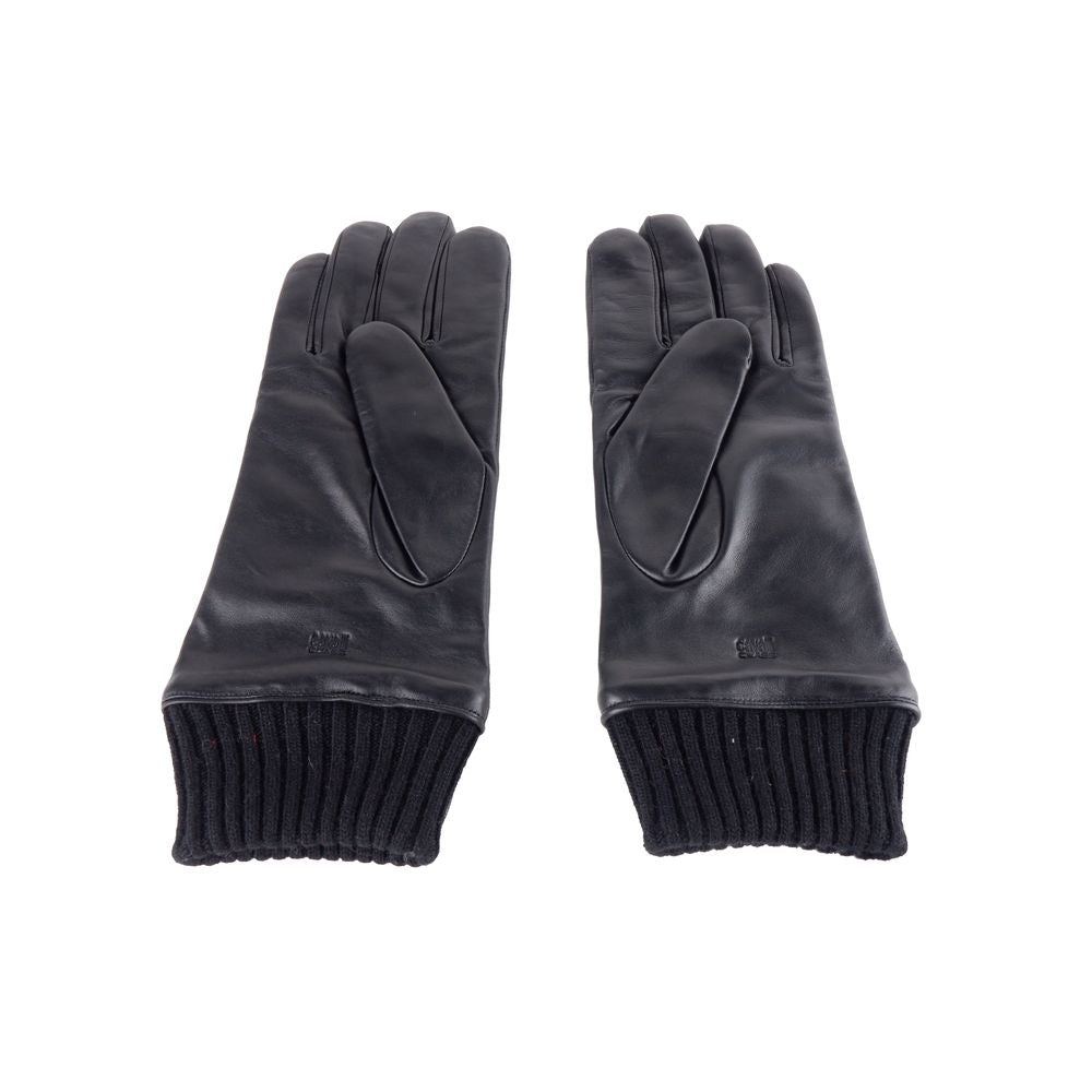 Cavalli Class Black Lambskin Men Glove - KALAJ