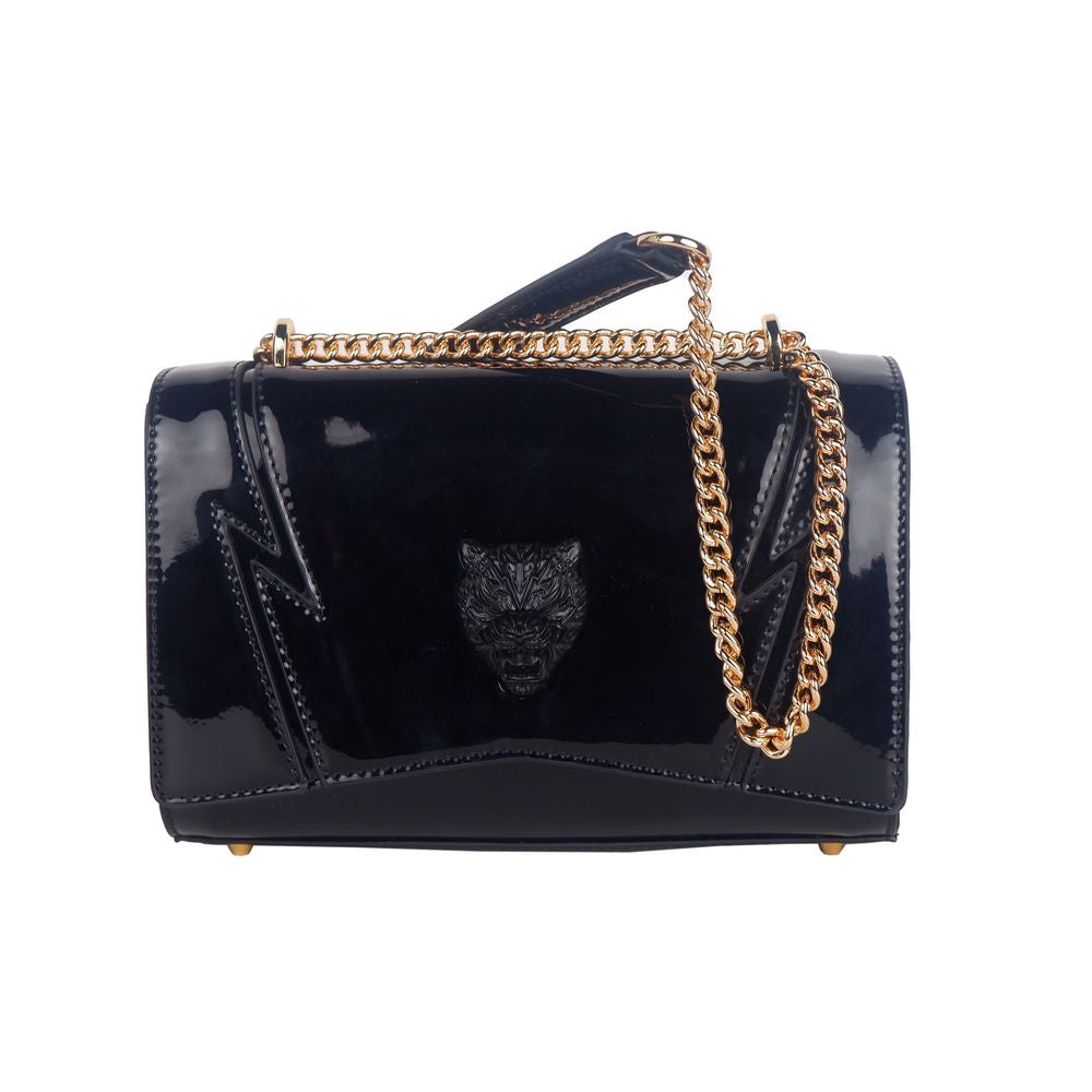 Plein Sport Chic Patent Effect Chain Shoulder Bag - KALAJ