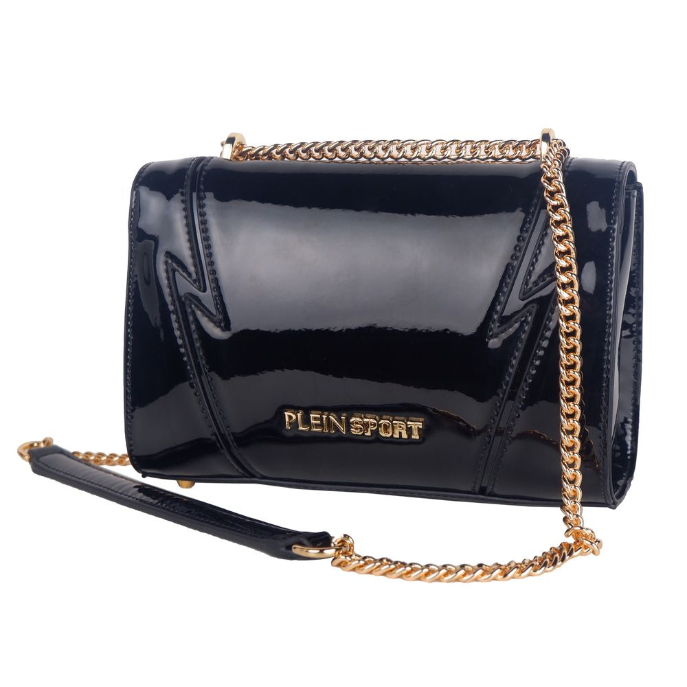 Plein Sport Chic Patent Effect Chain Shoulder Bag - KALAJ