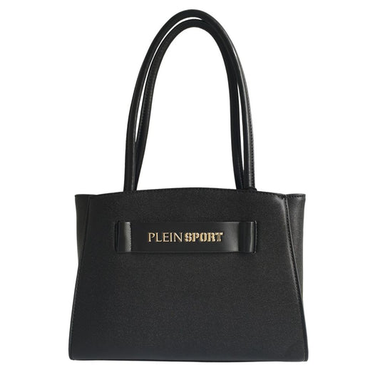 Plein Sport Sleek Black Three-Compartment Tote Bag - KALAJ