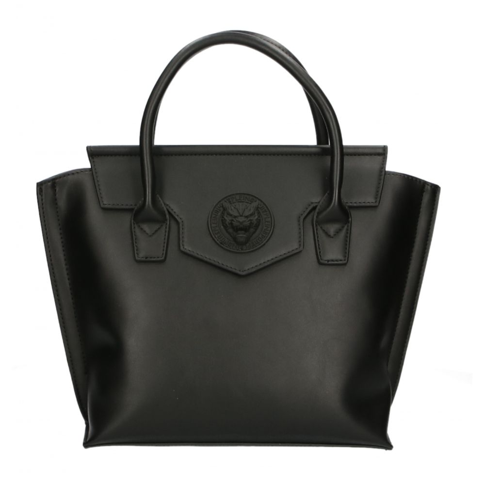 Plein Sport Elegant Black Magnetic Handbag - KALAJ
