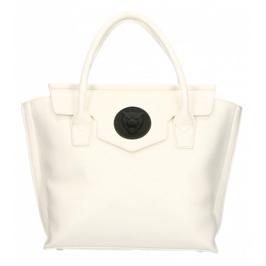 Plein Sport Elegant White Handbag With Magnetic Closure - KALAJ