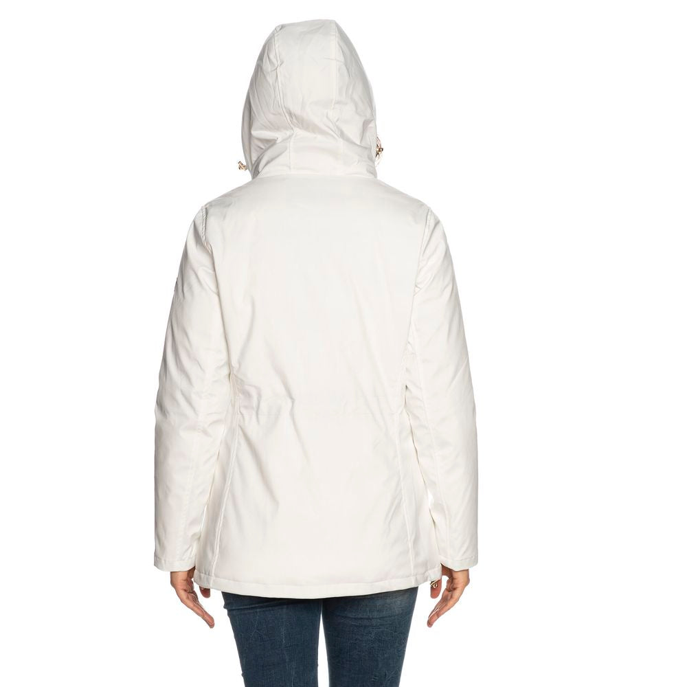 Yes Zee White Polyester Women Jacket