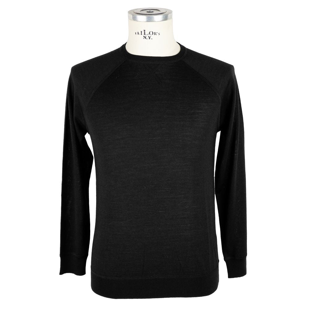 Emilio Romanelli Black Wool Men Sweater