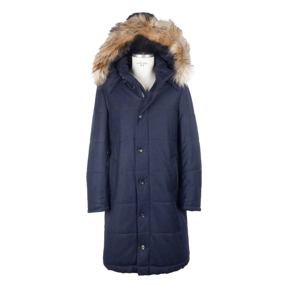 Made in Italy Blue Wool Coat