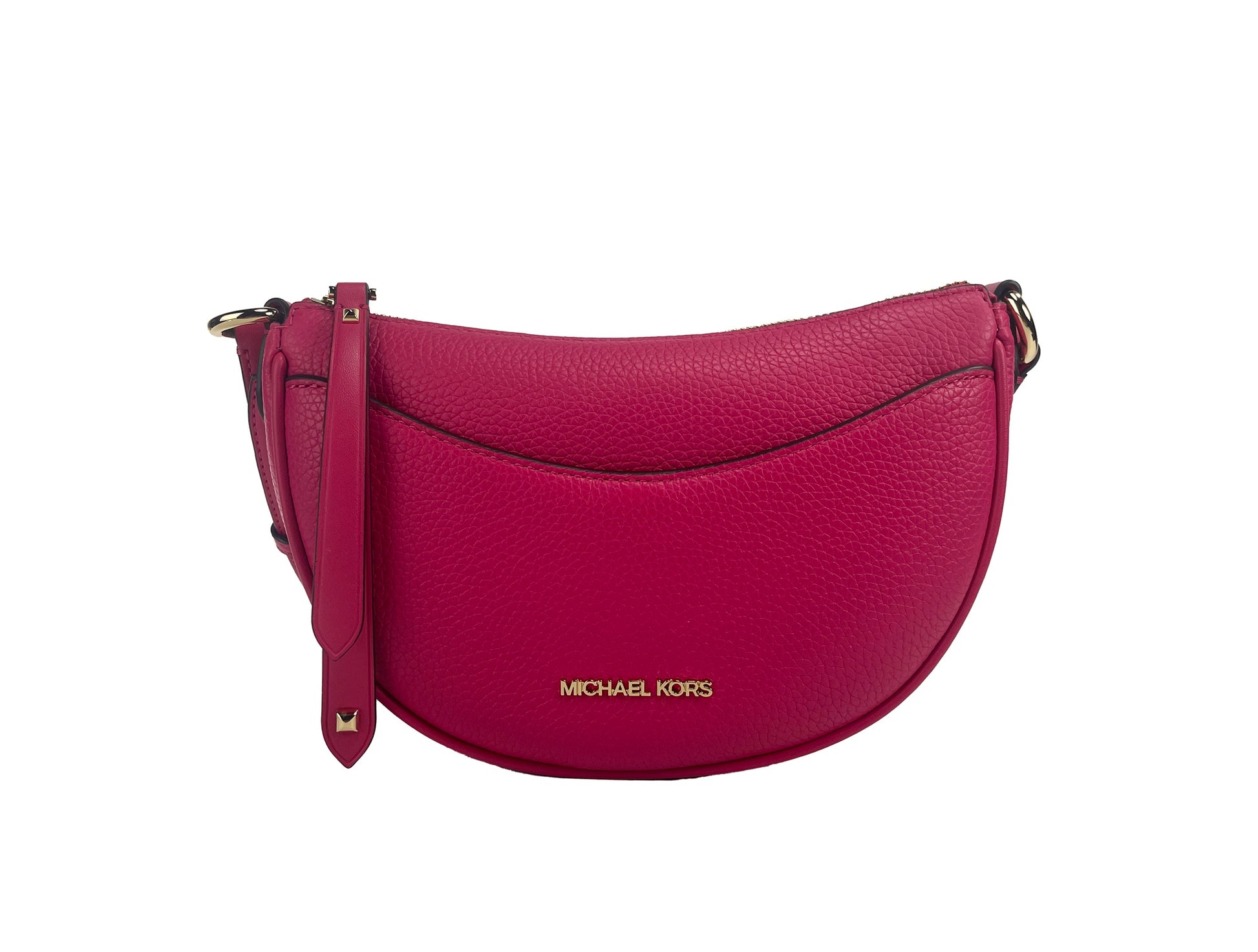 Michael Kors Dover Small Pink Half Moon Crossbody Bag Purse - KALAJ