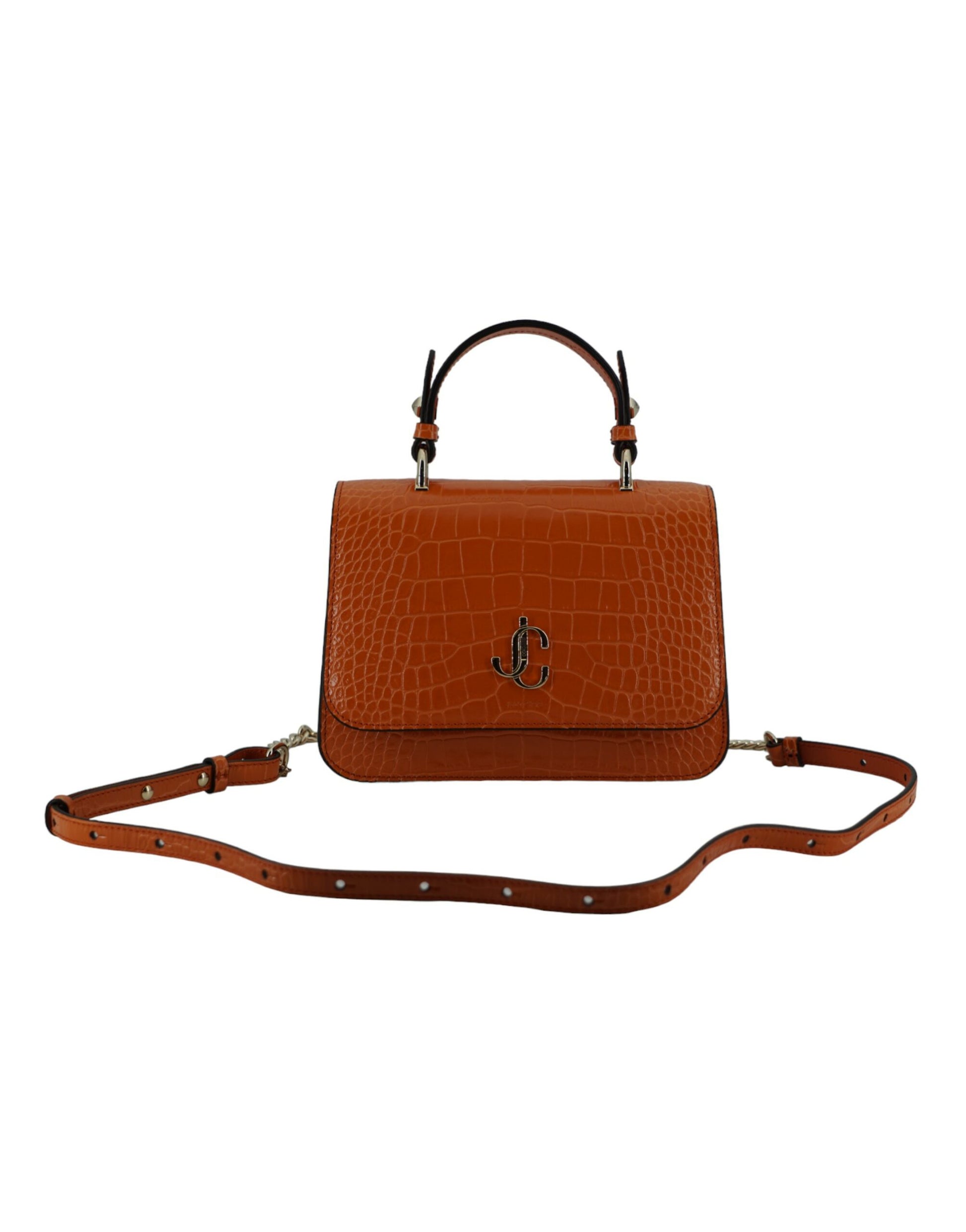 Jimmy Choo Orange Leather Top Handle and Shoulder Bag - KALAJ