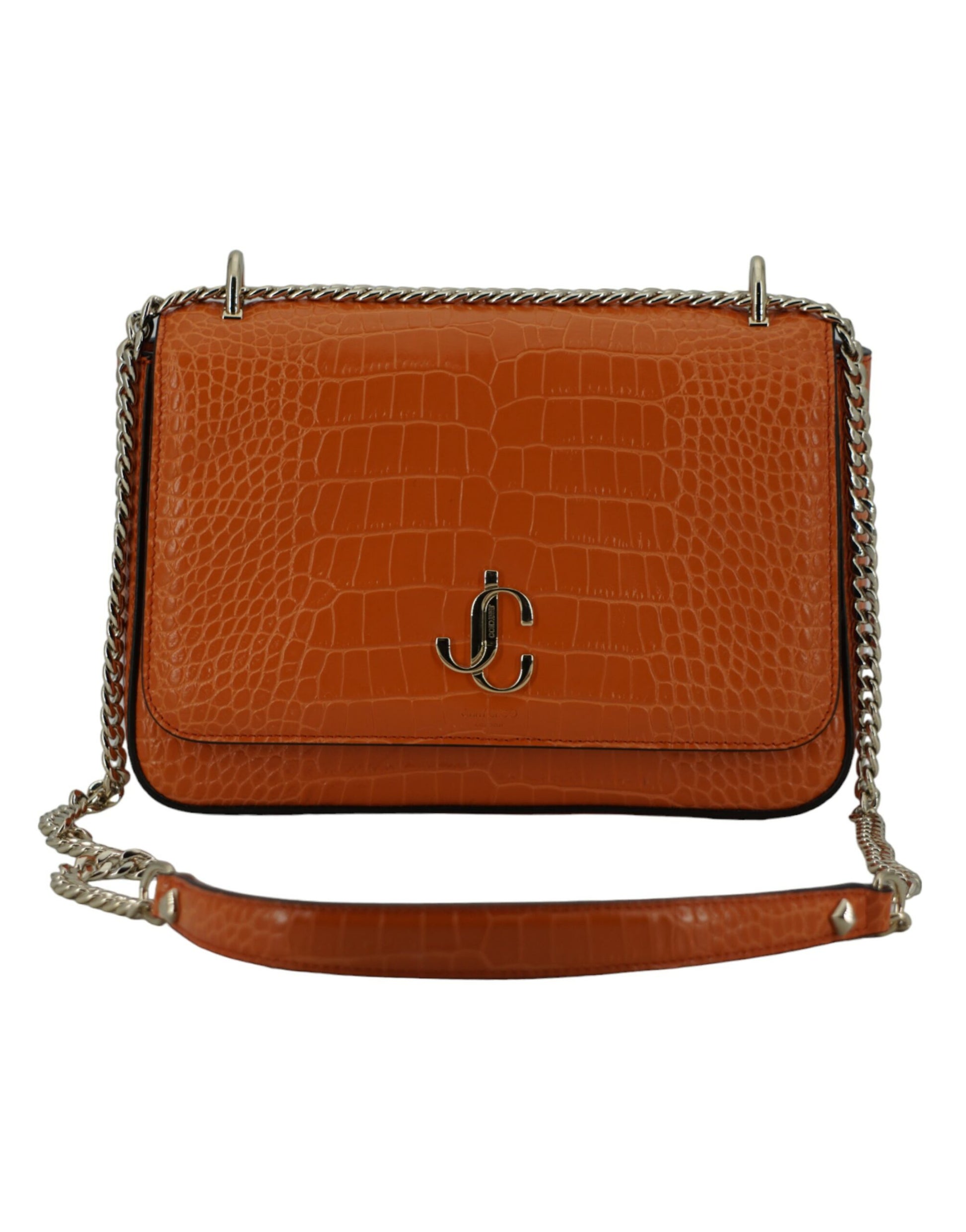 Jimmy Choo Amber Orange Leather Shoulder Bag - KALAJ