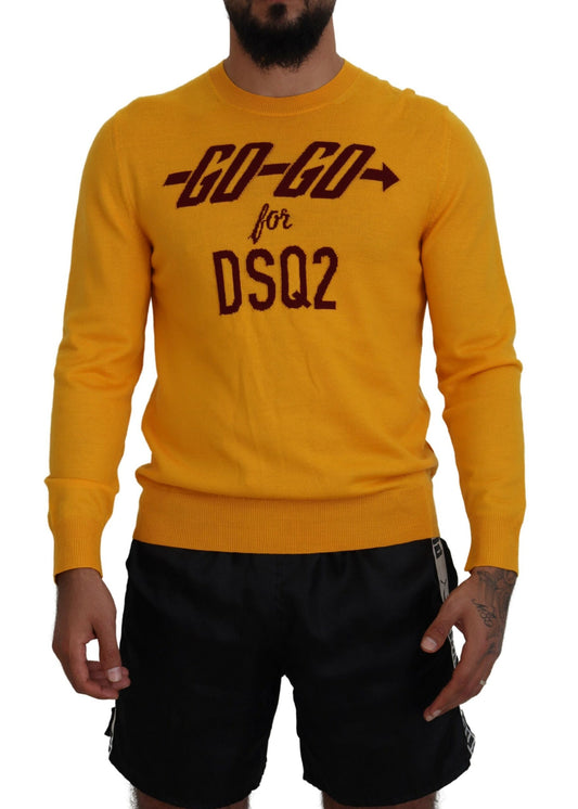 Dsquared² Orange Wool Long Sleeves Men Pullover Sweater