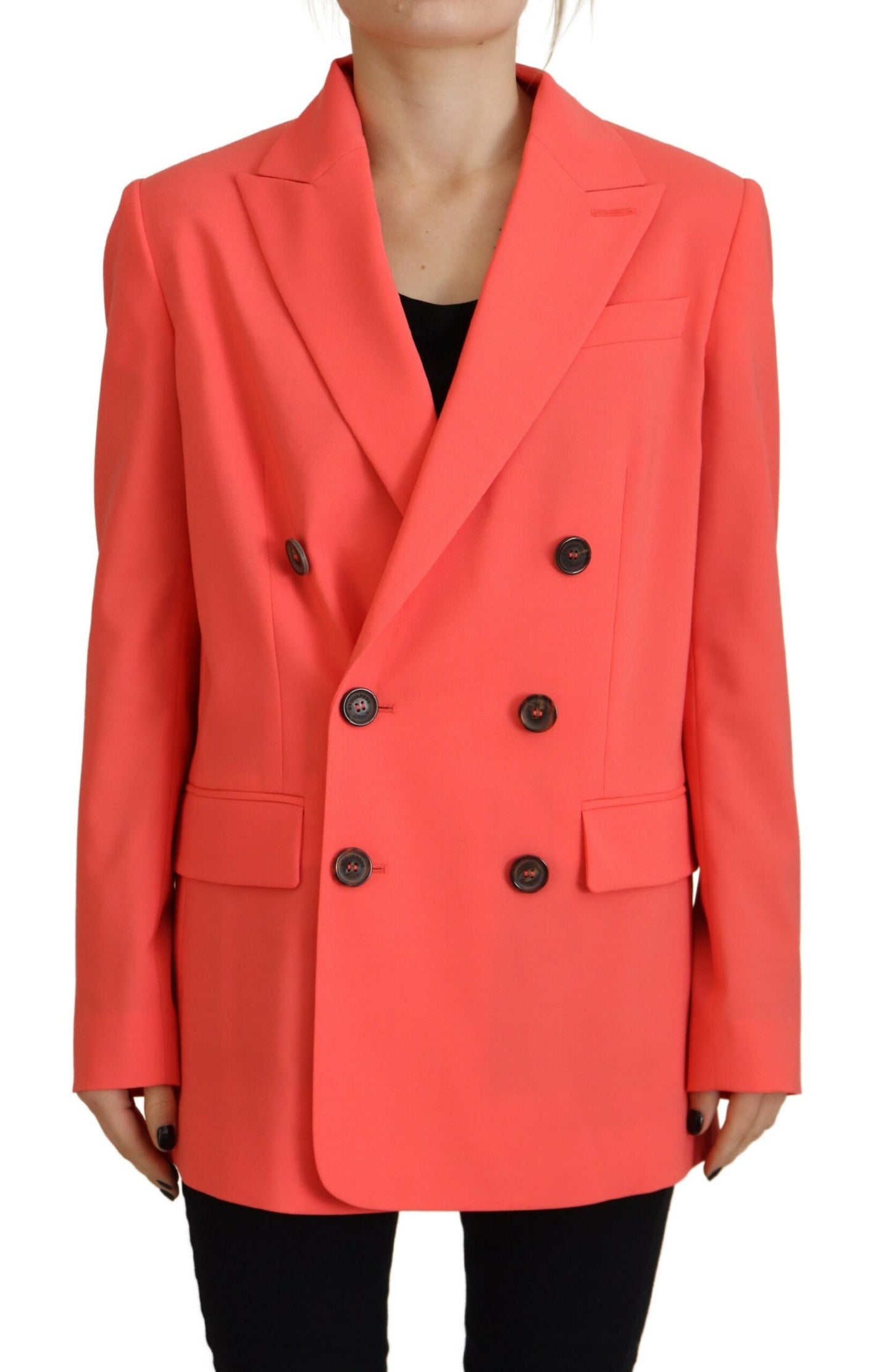 Dsquared² Pink Double Breasted Coat Blazer Jacket