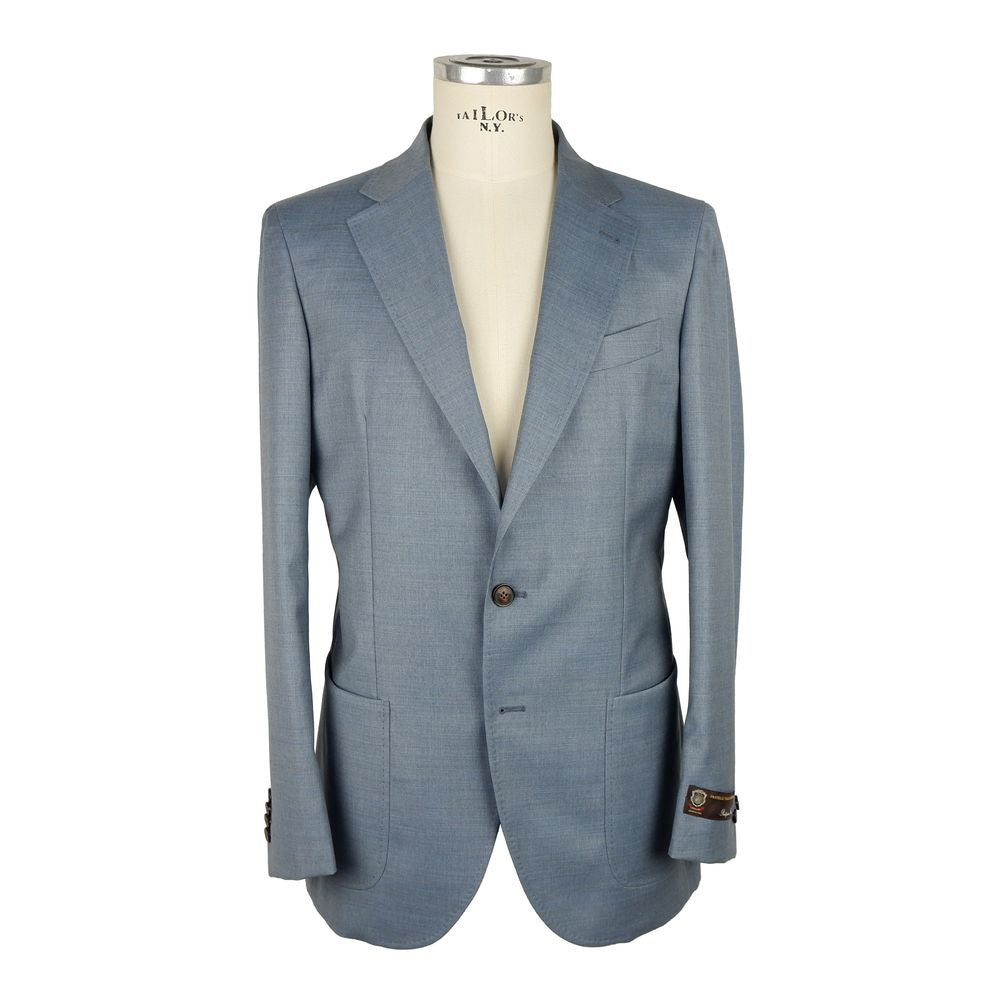 Emilio Romanelli Light Blue Wool Men Blazer