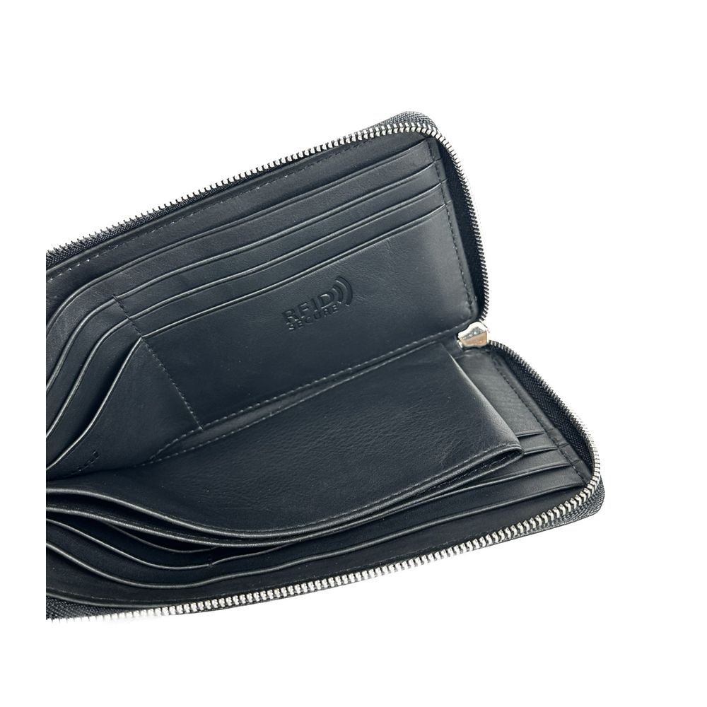 Baldinini Trend Elegant Black Leather Travel Organizer - KALAJ