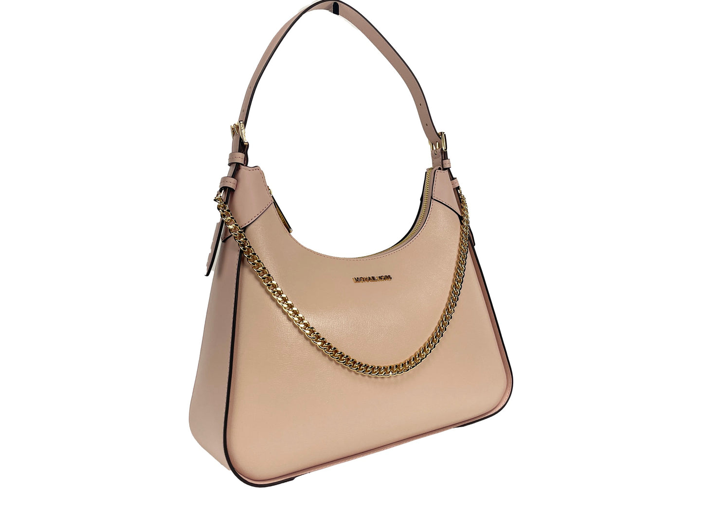 Michael Kors Wilma Large Smooth Leather Chain Shoulder Bag Purse Powder Blush - KALAJ