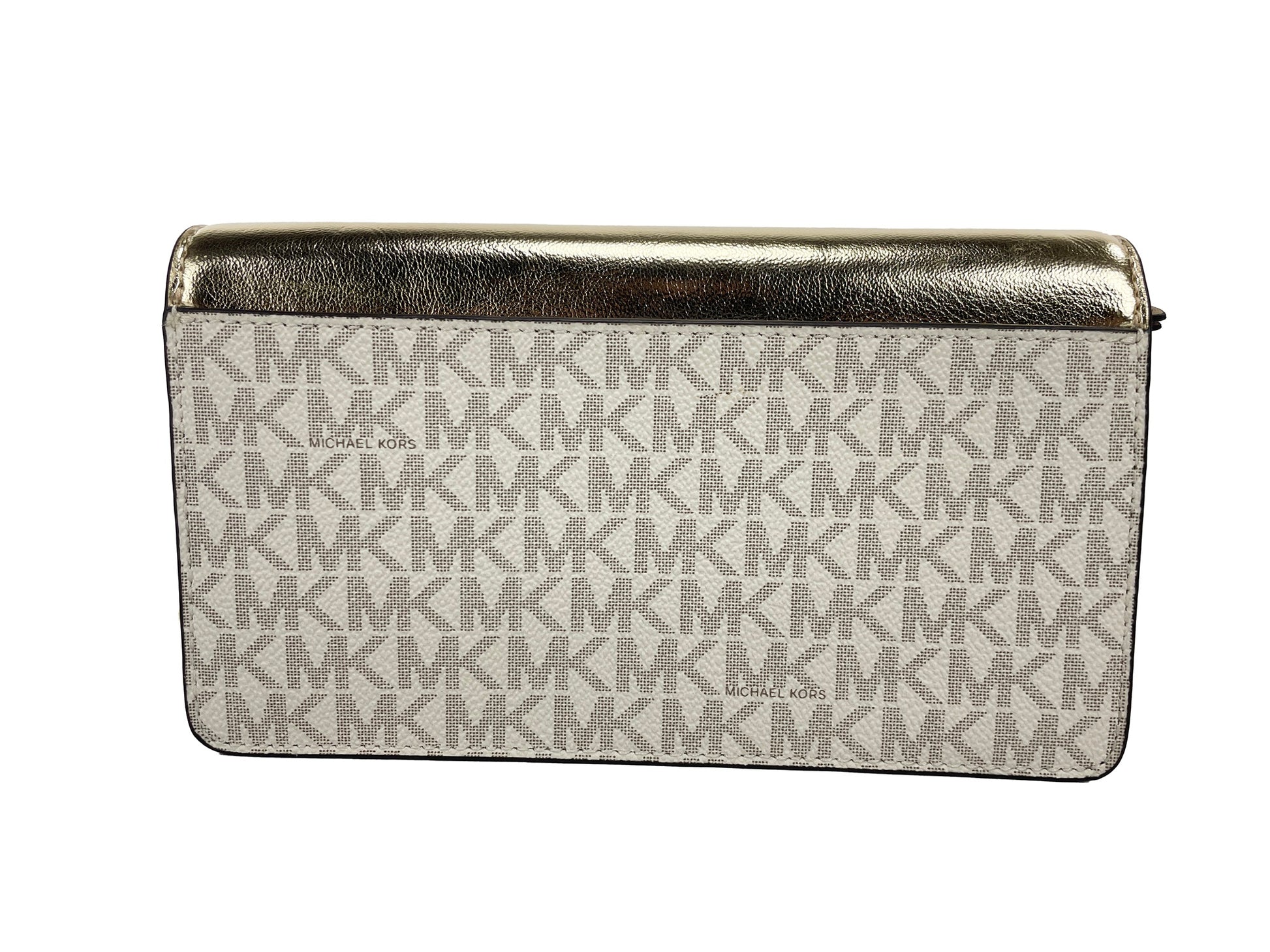 Michael Kors Jet Set Travel Pale Gold Small Flap Clutch Crossbody Bag - KALAJ