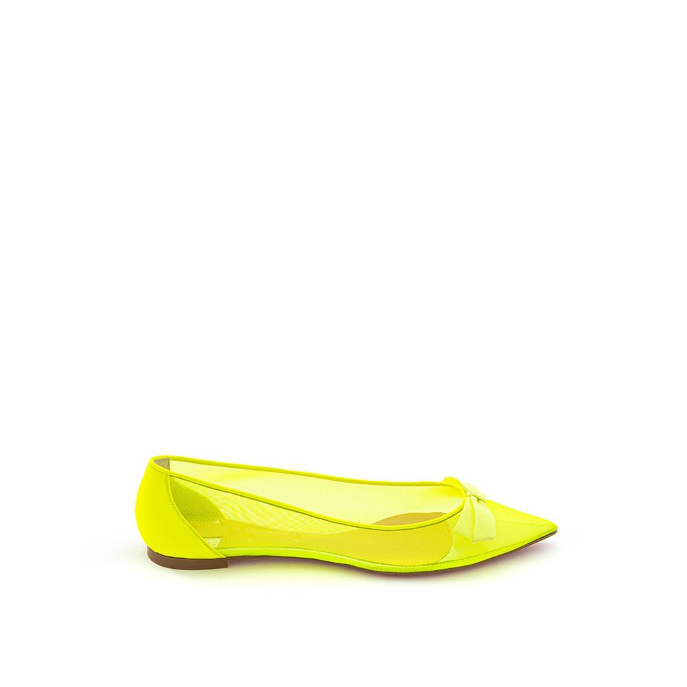 Christian Louboutin Sunshine Yellow Mesh Flat Elegance