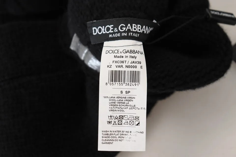 Dolce & Gabbana Black Wool Knit Calf Long Women Accessory Socks - KALAJ