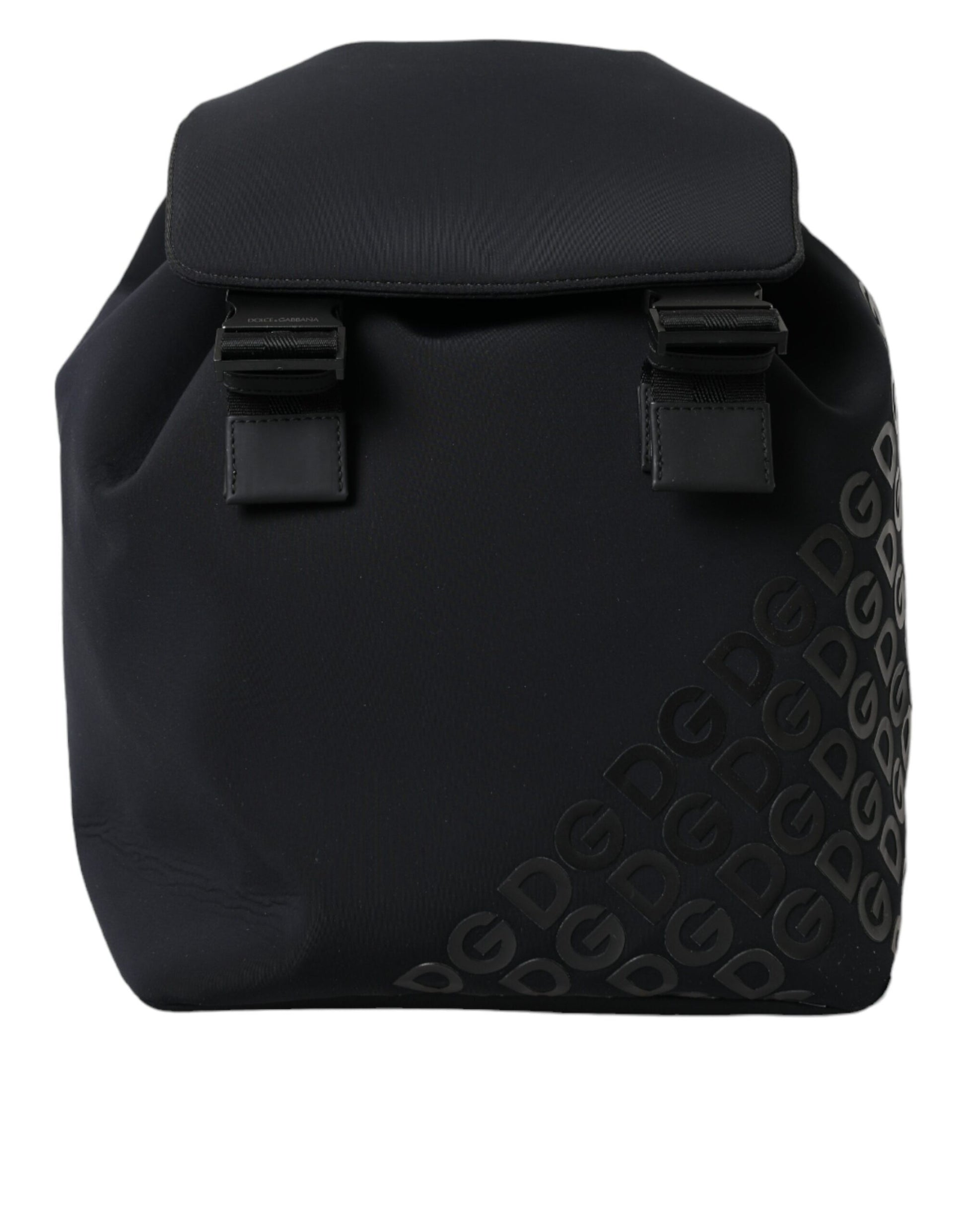 Dolce & Gabbana Black Neoprene Nylon DG Logo School Backpack Bag - KALAJ