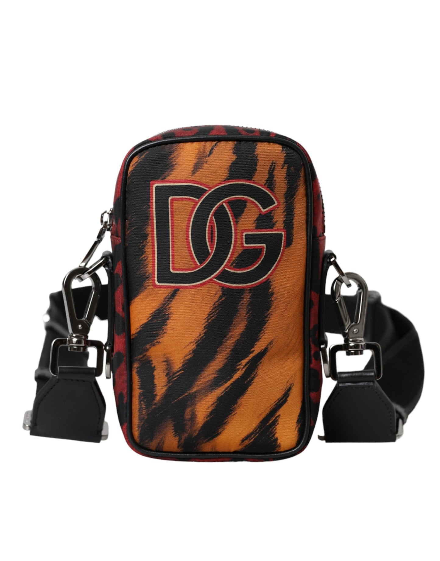 Dolce & Gabbana Multicolor Tiger Print Nylon Logo Cross Body Bag - KALAJ