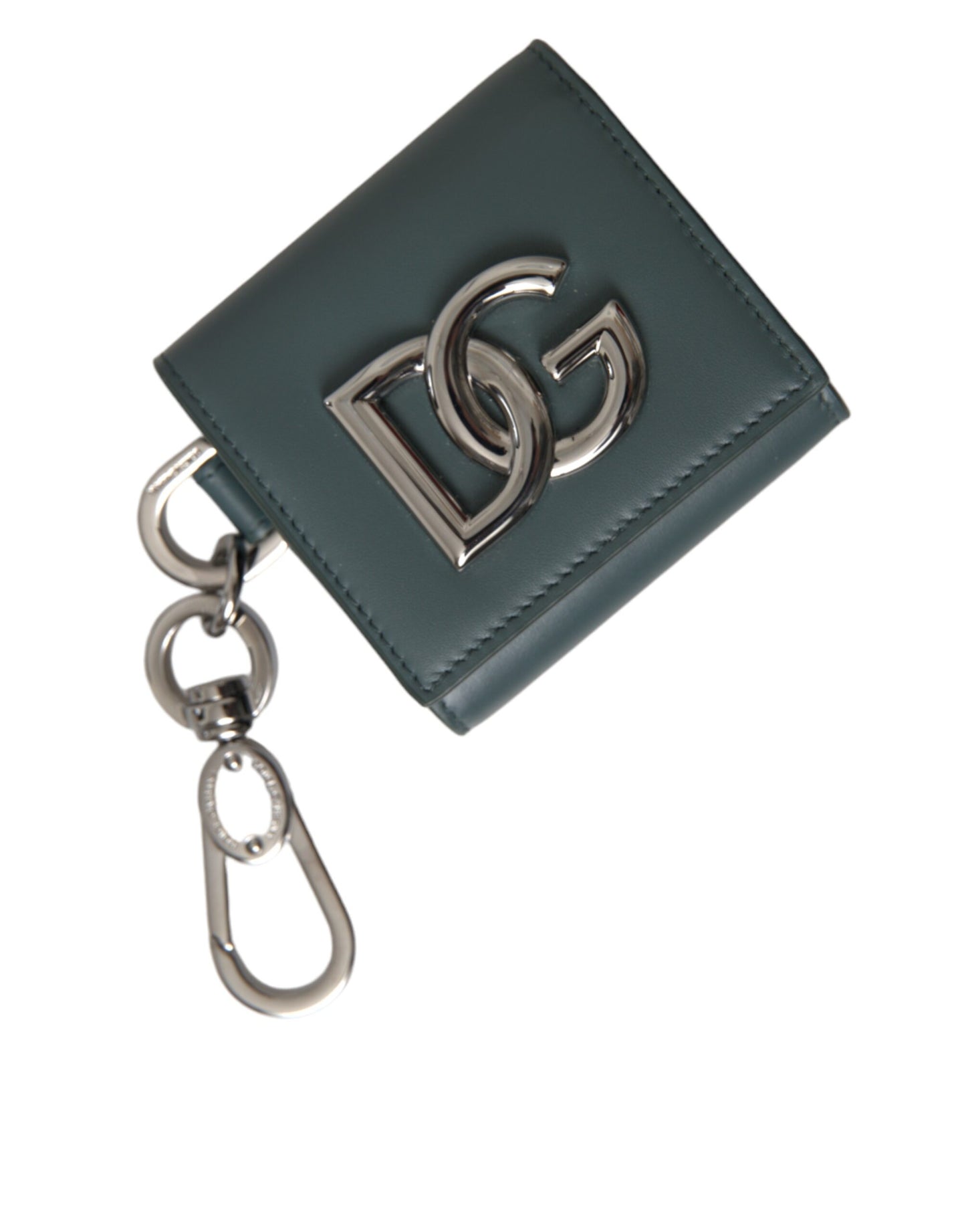 Dolce & Gabbana Green Leather DG Logo Keyring Coin Purse Keyring Wallet - KALAJ