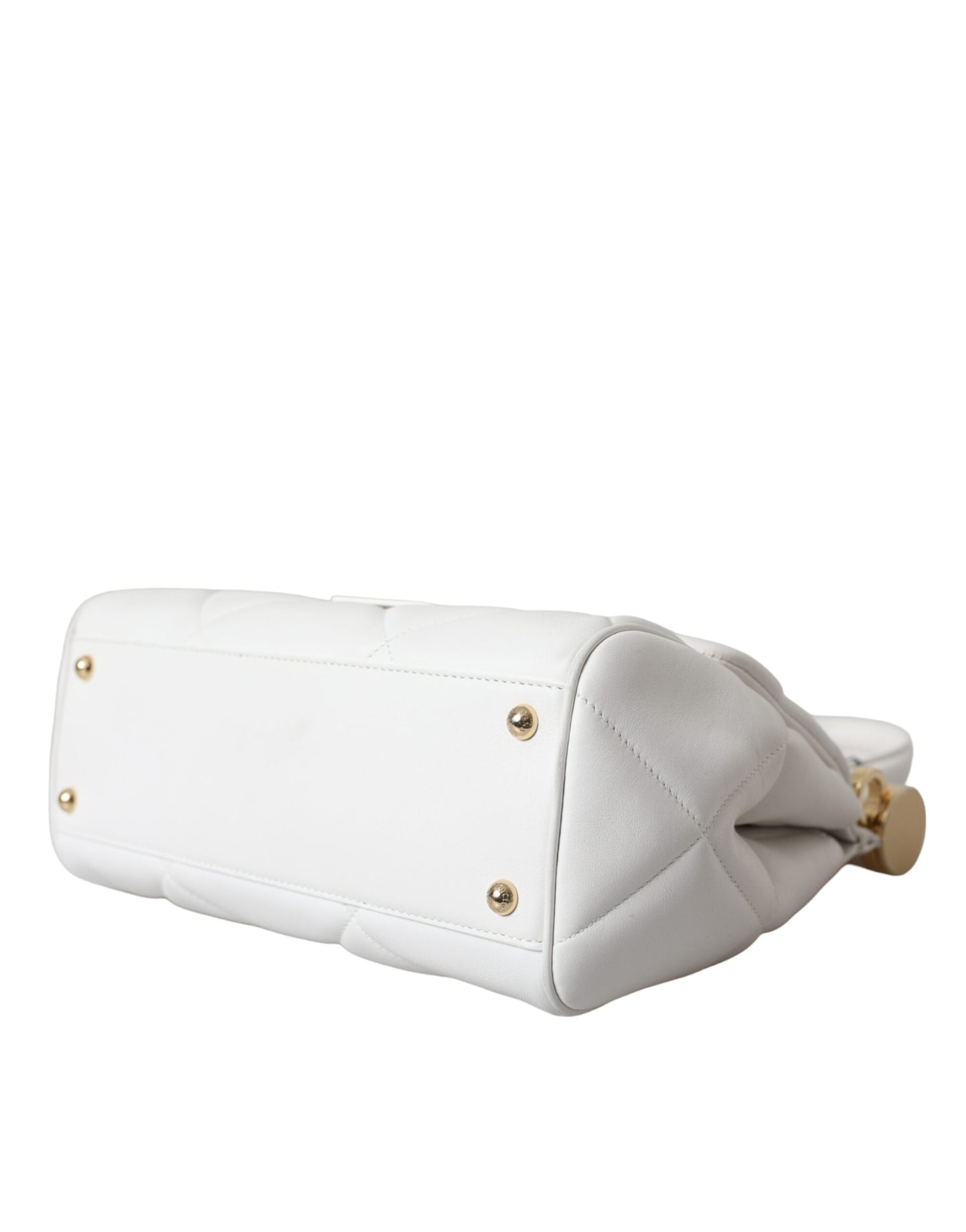 Dolce & Gabbana White Calf Leather 90's SICILY Shoulder Satchel Bag - KALAJ