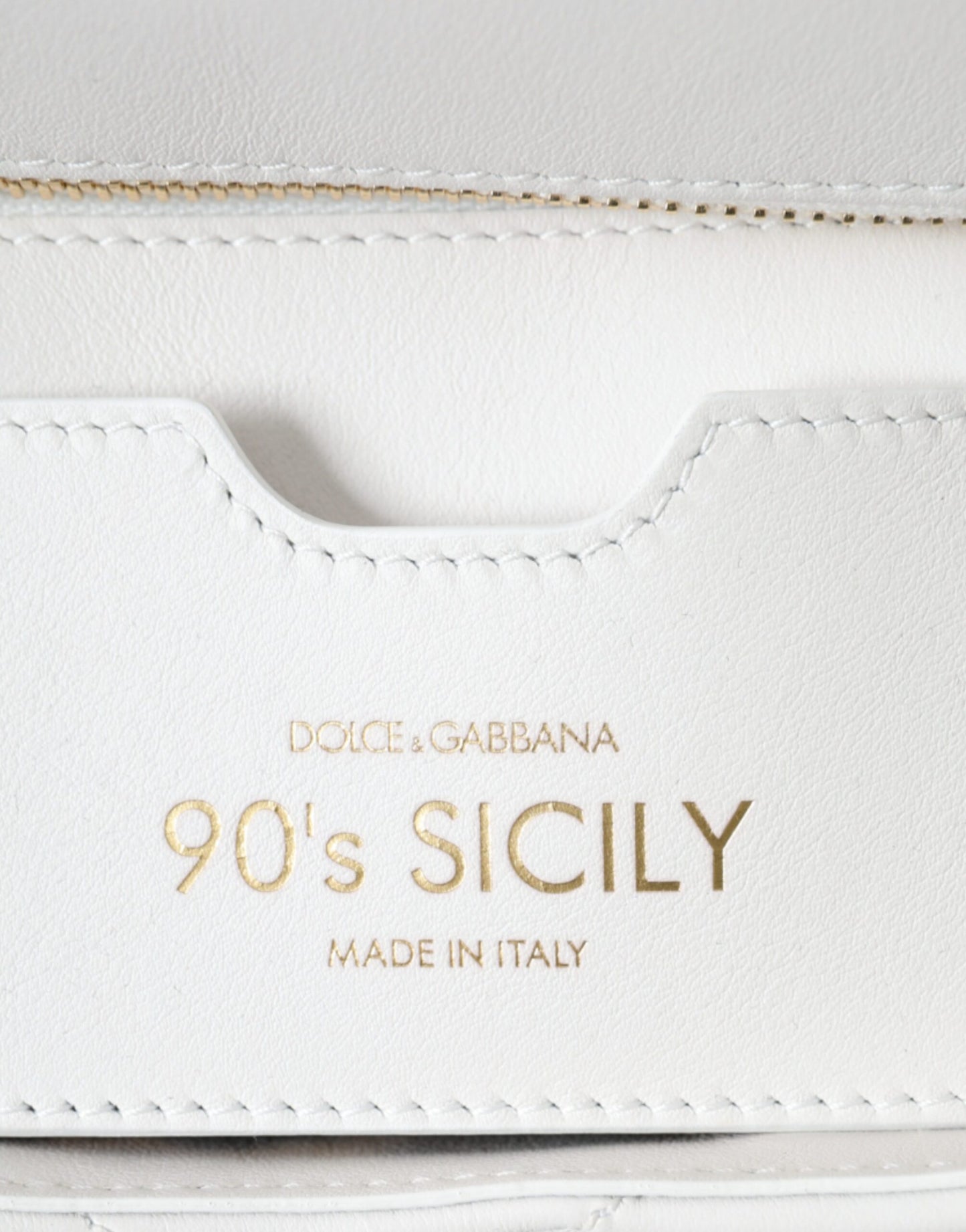 Dolce & Gabbana White Calf Leather 90's SICILY Shoulder Satchel Bag - KALAJ