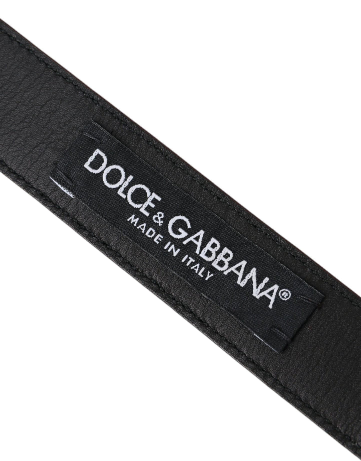 Dolce & Gabbana Brown Leather Silver Metal Buckle Belt Men - KALAJ