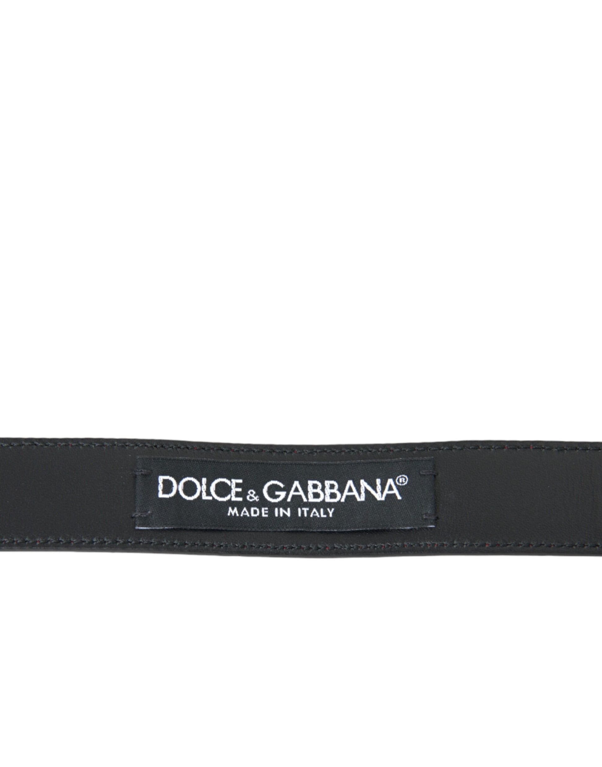 Dolce & Gabbana Red Leather Silver Metal Buckle Belt Men - KALAJ