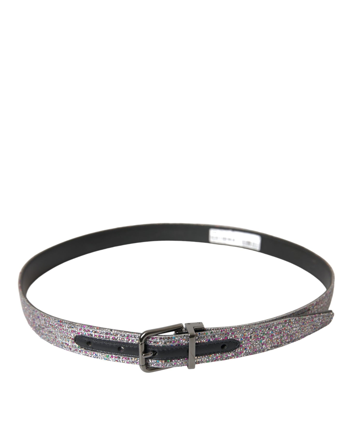 Dolce & Gabbana Multicolor Embellished Silver Metal Buckle Belt - KALAJ