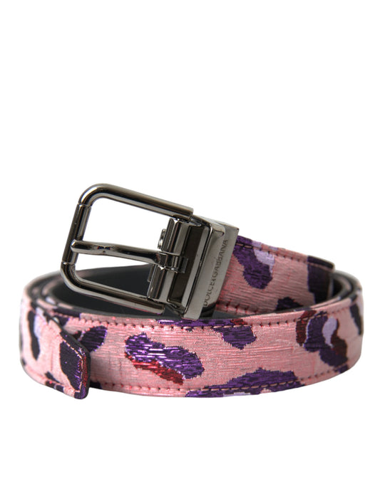 Dolce & Gabbana Multicolor Jacquard Leather Metal Buckle Belt - KALAJ