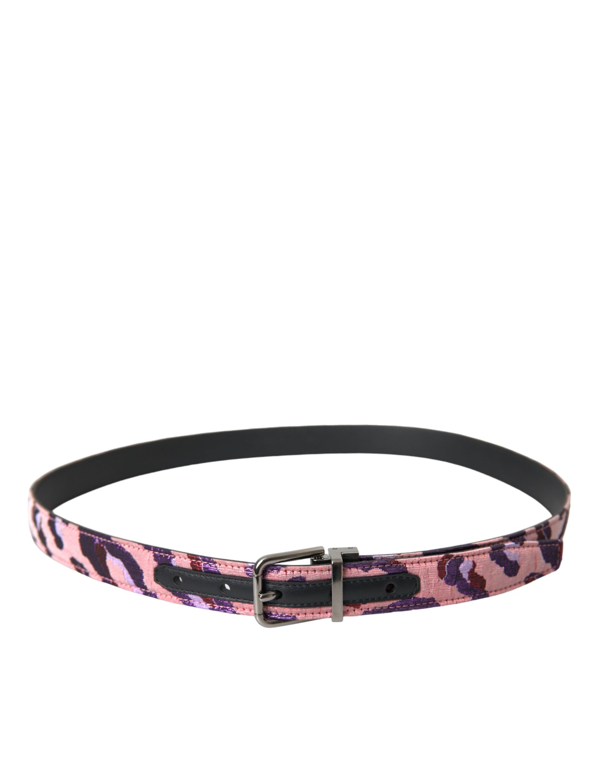 Dolce & Gabbana Multicolor Jacquard Leather Metal Buckle Belt - KALAJ