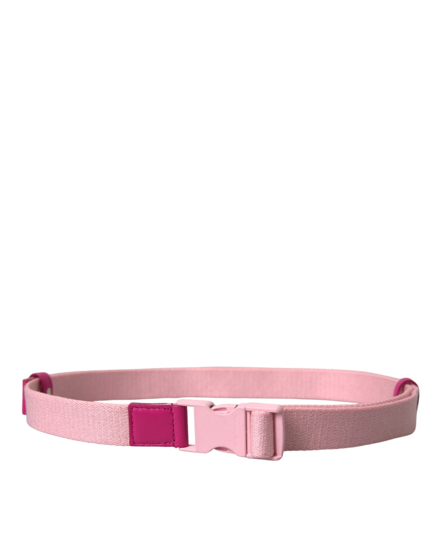 Dolce & Gabbana Pink Canvas Stretch Plastic Buckle Women Belt - KALAJ