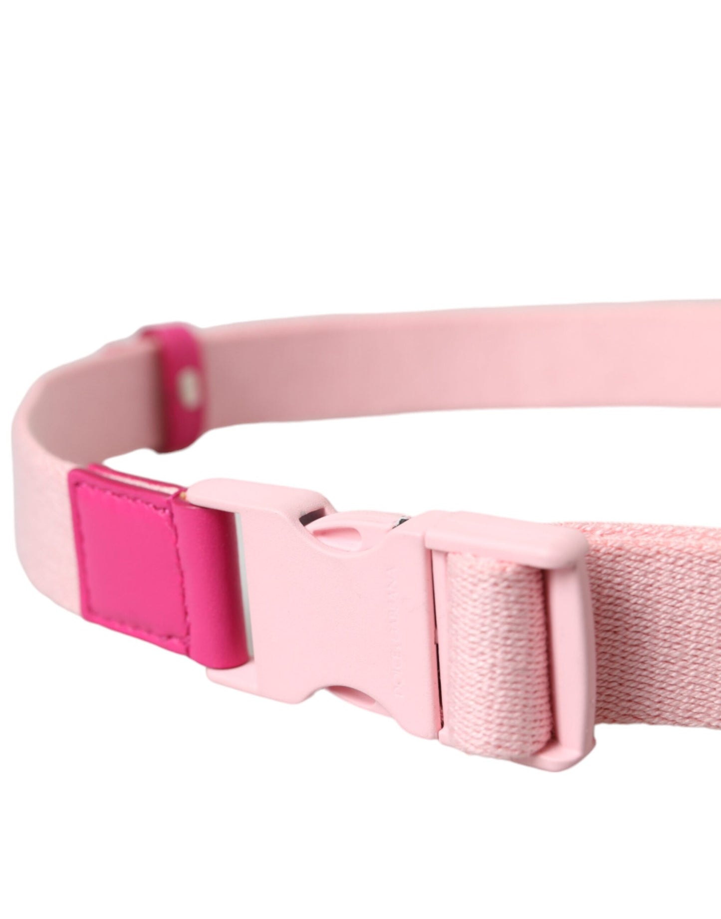 Dolce & Gabbana Pink Canvas Stretch Plastic Buckle Women Belt - KALAJ