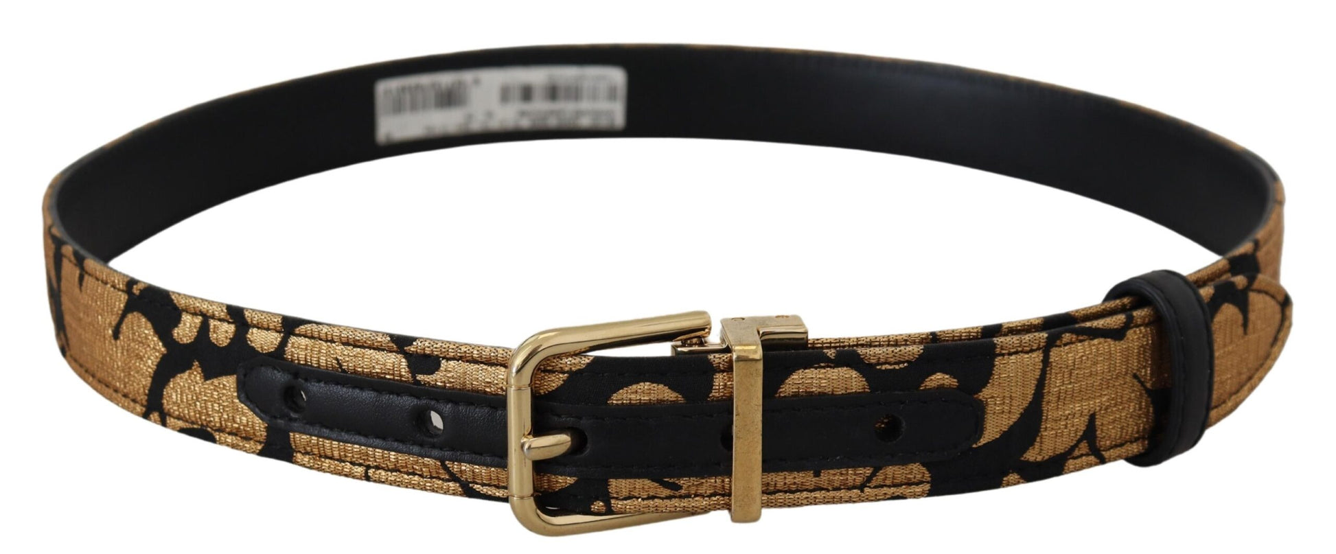 Dolce & Gabbana Multicolor Jacquard Leather Logo Buckle Belt - KALAJ