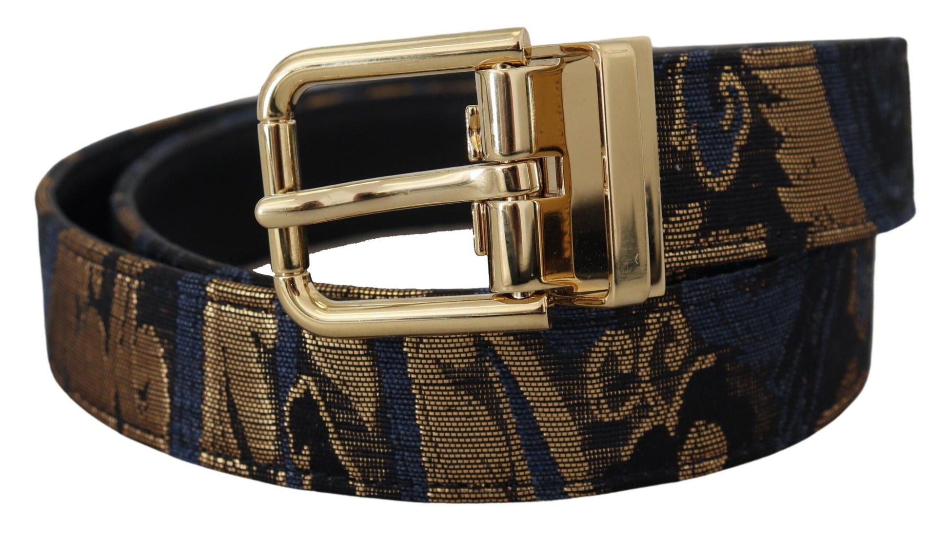 Dolce & Gabbana Multicolor Jacquard Leather Logo Buckle Belt - KALAJ