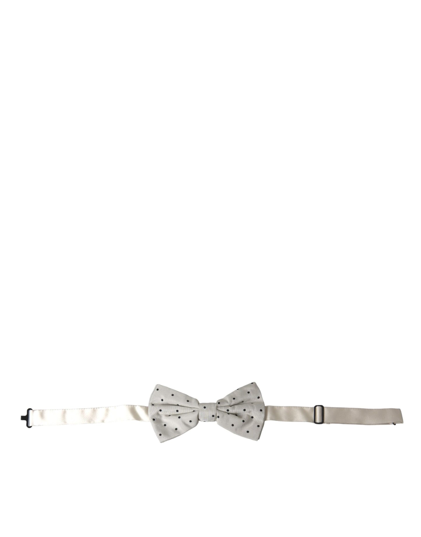 Dolce & Gabbana White Black Polka Dot Polyester Bow Tie Men - KALAJ