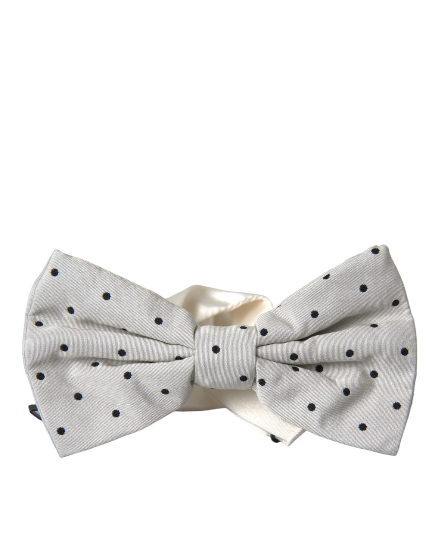 Dolce & Gabbana White Black Polka Dot Polyester Bow Tie Men - KALAJ