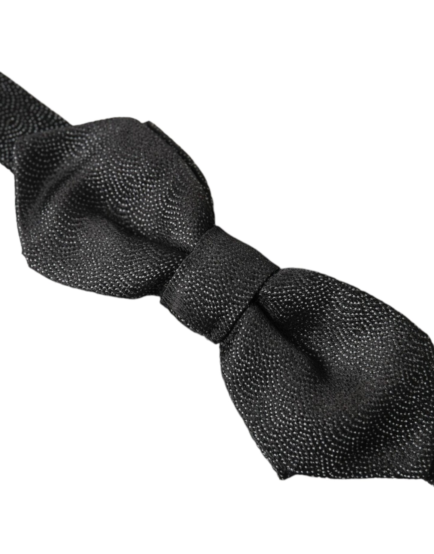 Dolce & Gabbana Black Silk Adjustable Neck Men Bow Tie - KALAJ