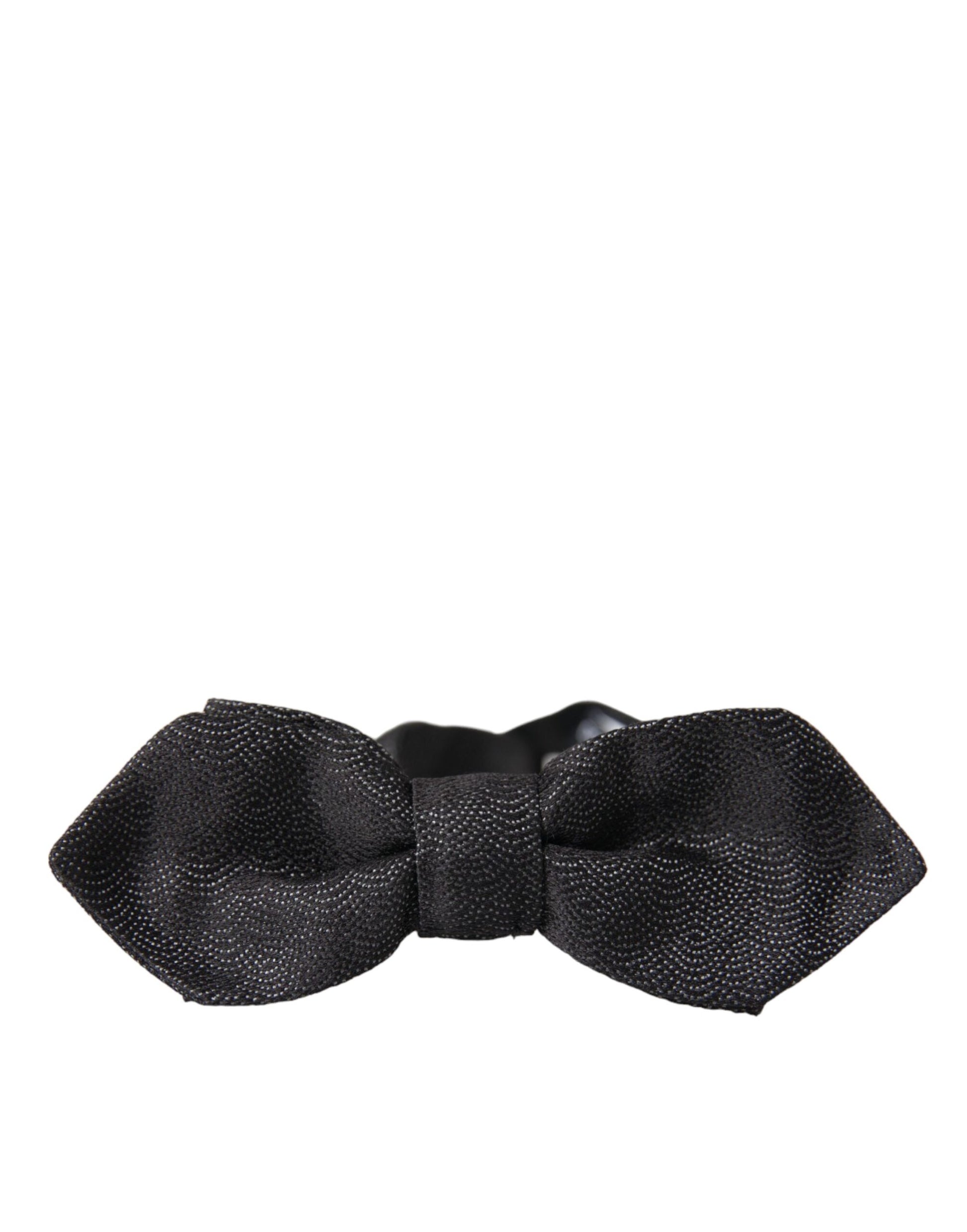 Dolce & Gabbana Black Silk Adjustable Neck Men Bow Tie - KALAJ