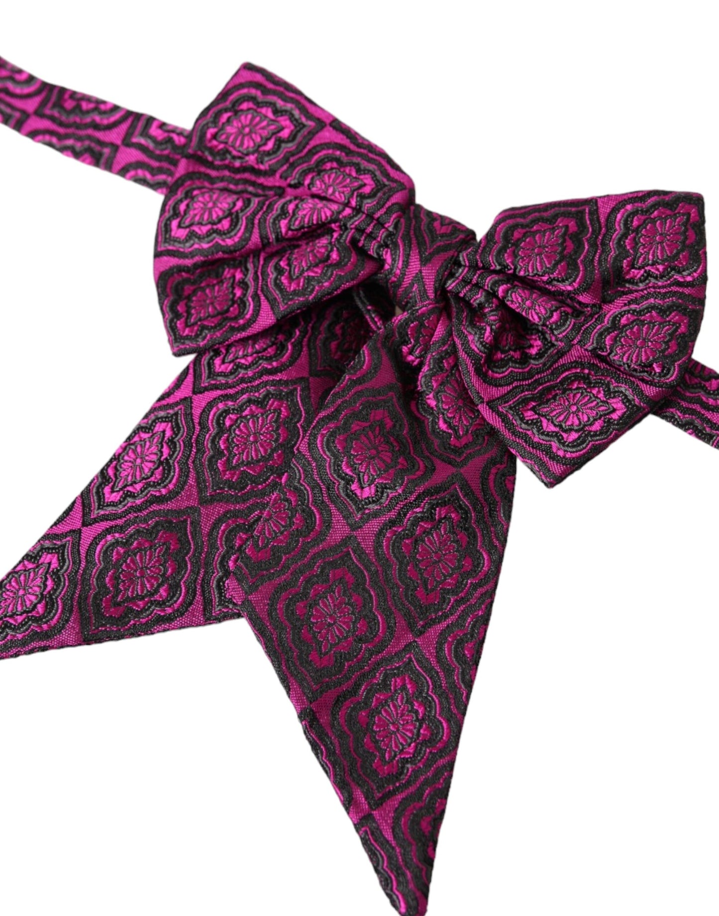 Dolce & Gabbana Purple Ribbon Silk Adjustable Neck Men Bow Tie - KALAJ